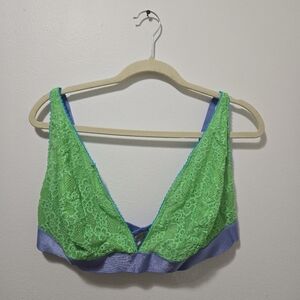 Green and Blue Lace Bralette